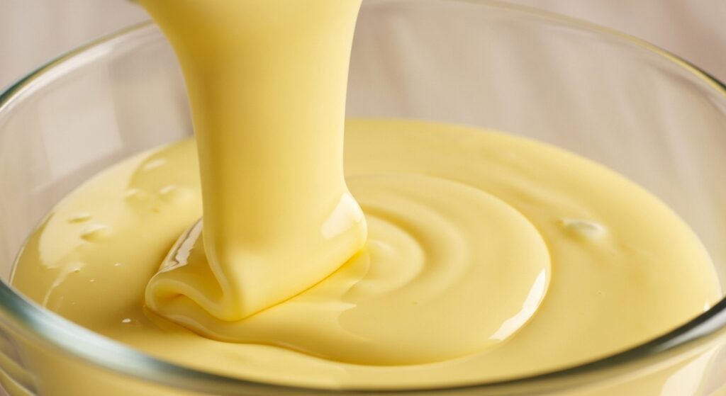 Creme base da receita de torta gelada de bombom sendo colocado na travessa.