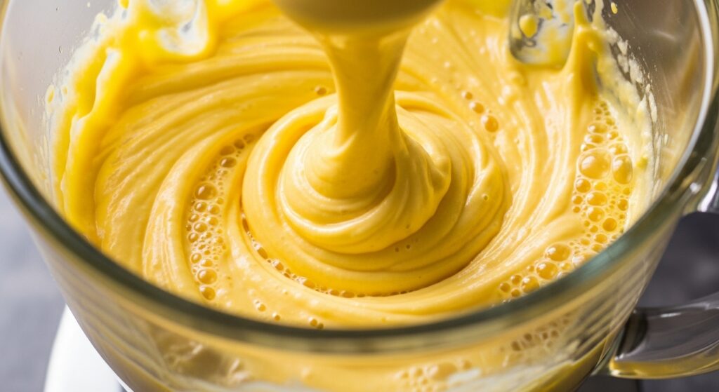 Creme de milho para a receita de fricassé de frango sendo preparado no liquidificador.