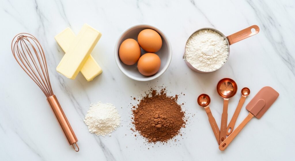 Massa da receita de cupcake de chocolate fofinho sendo preparada em tigela de vidro