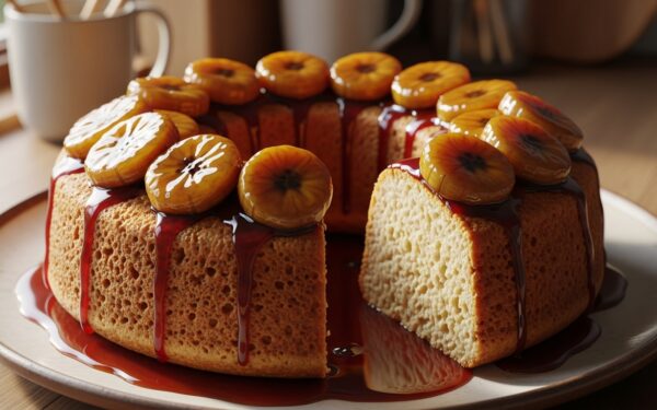 Bolo de Arroz Cru com Banana Caramelada: A Receita Fácil que Vai Te Surpreender!