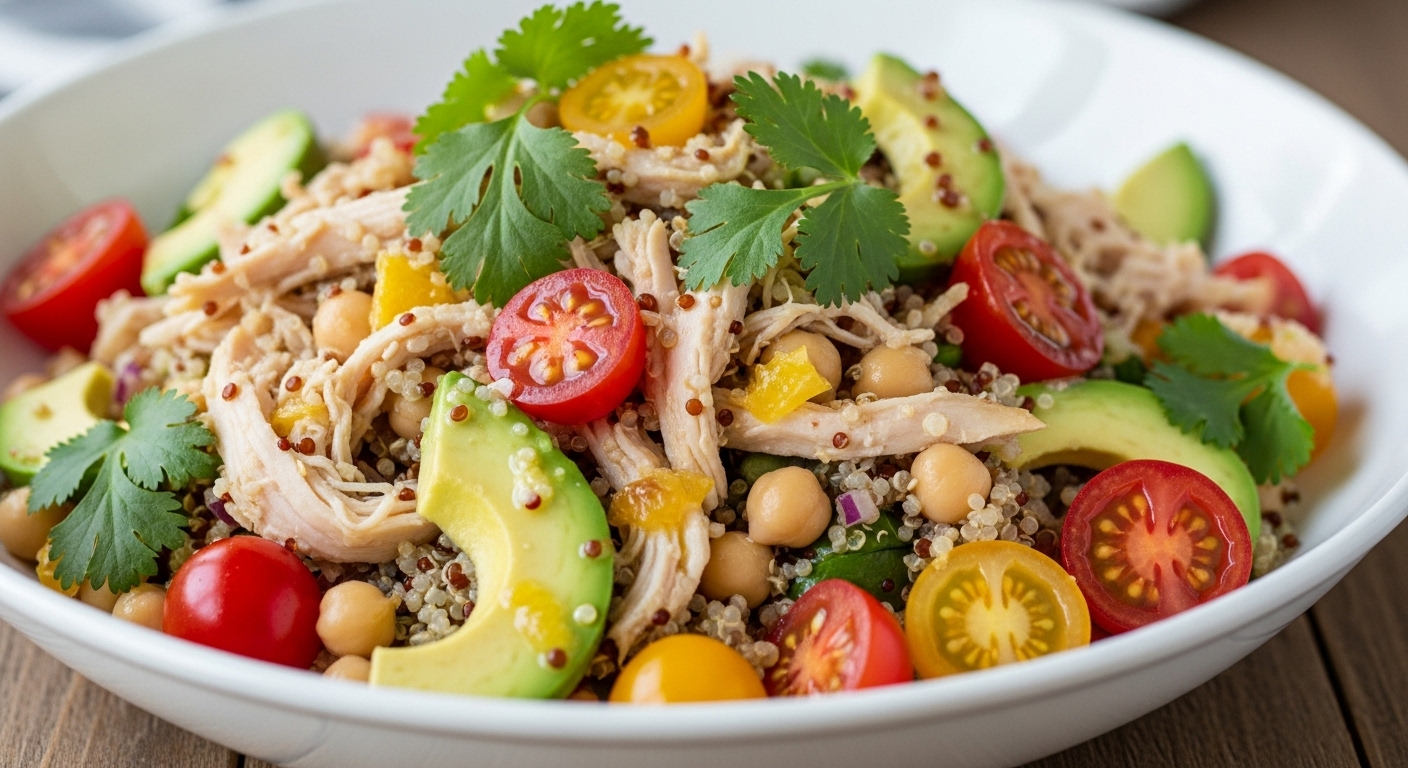 Receita de Salada de Frango com Grãos: A Refeição Completa, Leve e Cheia de Sabor que Faltava na sua Rotina!