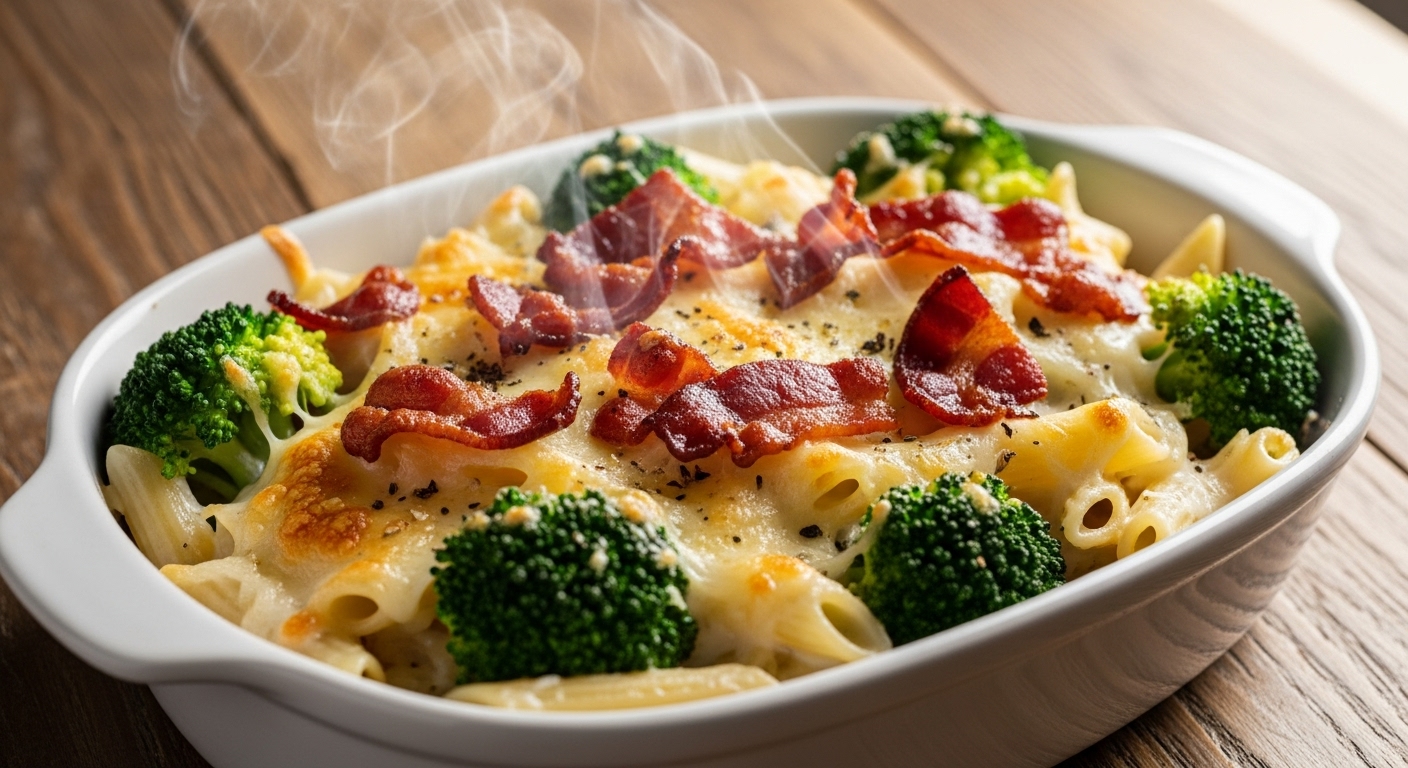 Receita de Macarrão ao Molho Branco com Brócolis e Bacon: Cremoso e Inesquecível!