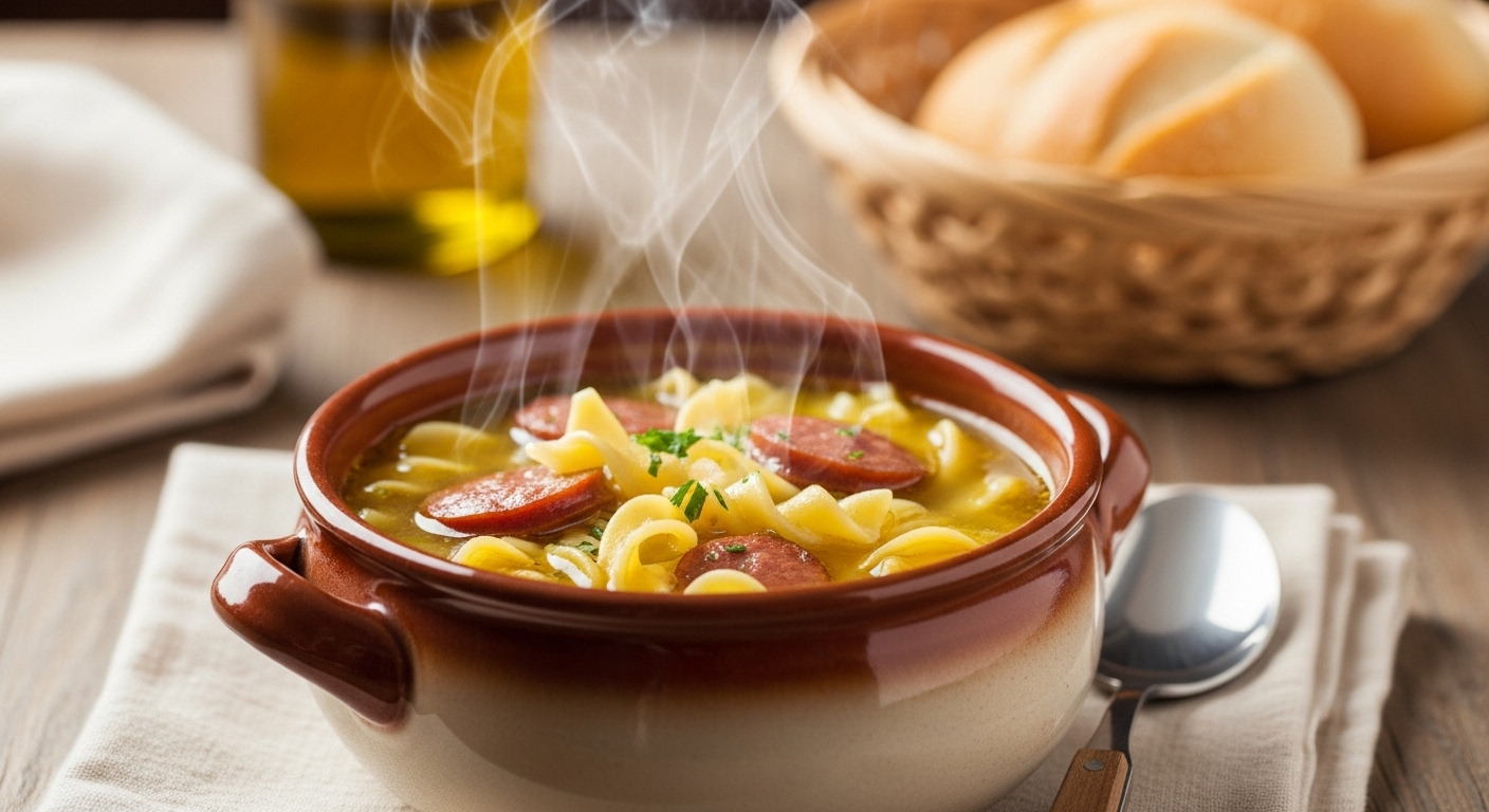 Sopa de Frango com Macarrão e Linguiça: A Receita Perfeita Para Aquecer Sua Alma!